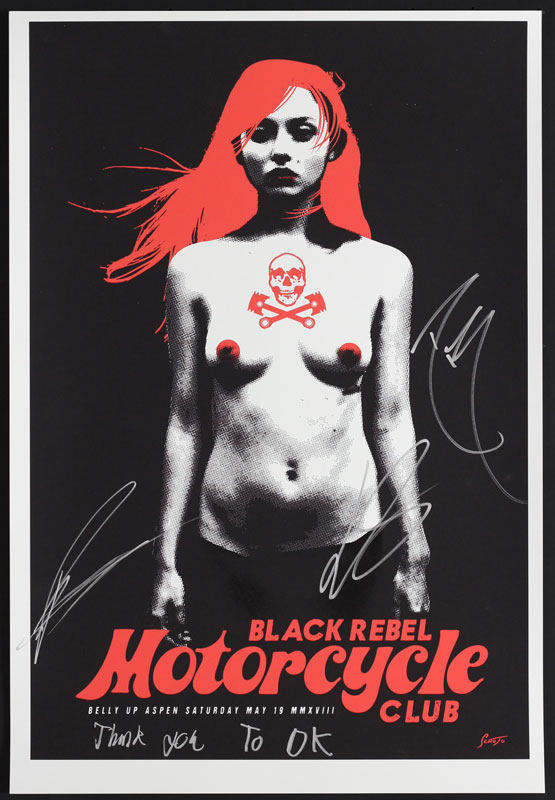 Scrojo Black Rebel Motorcycle Club Autographed Poster