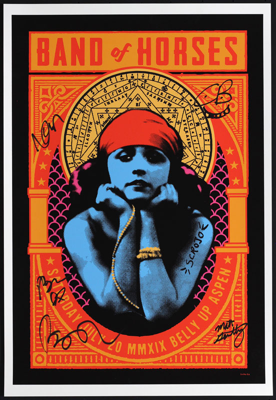 Scrojo Band of Horses Autographed Poster