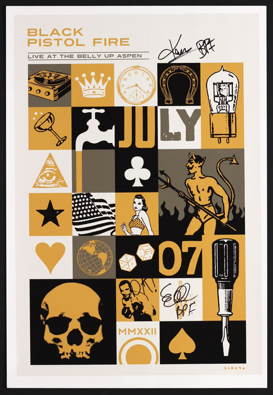 Scrojo Black Pistol Fire Autographed Poster