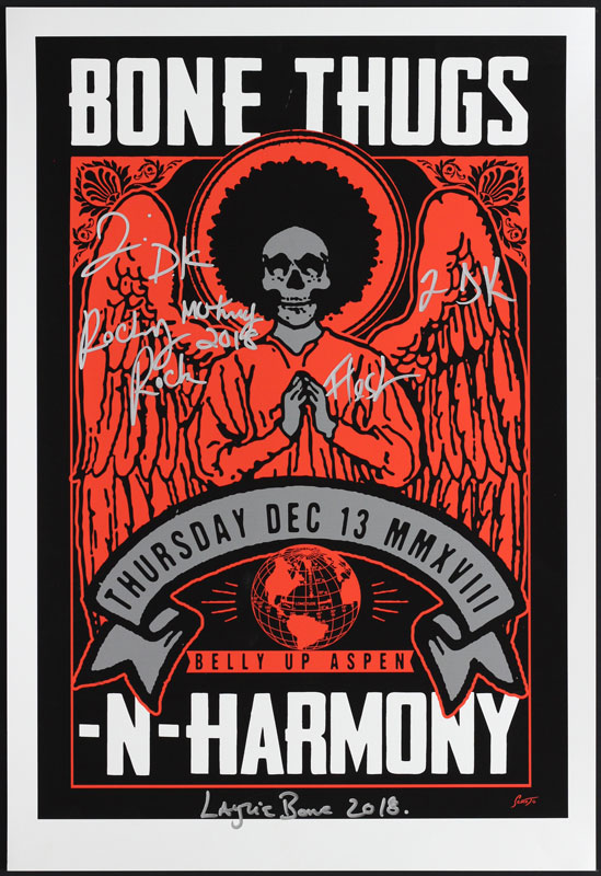 Scrojo Bone Thugs-N-Harmony Autographed Poster