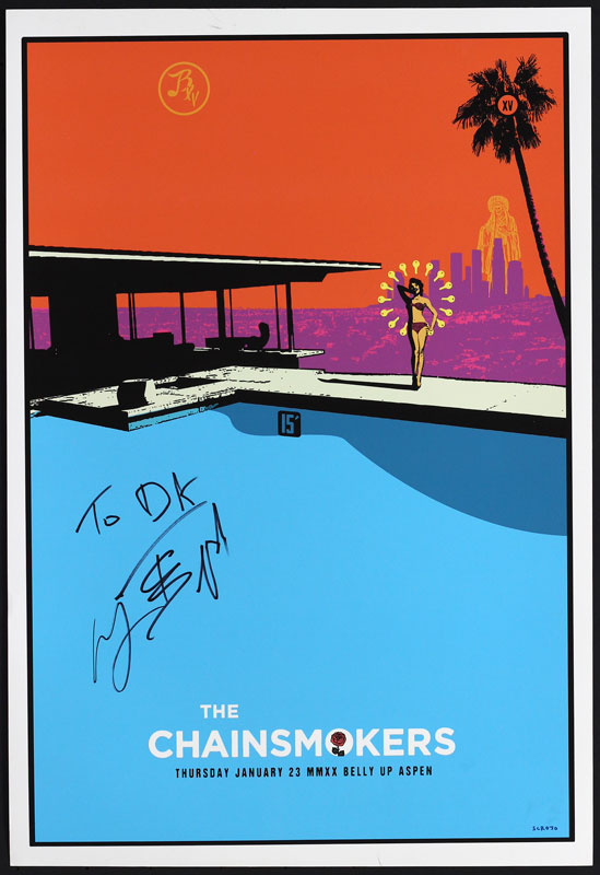 Scrojo The Chainsmokers Autographed Poster