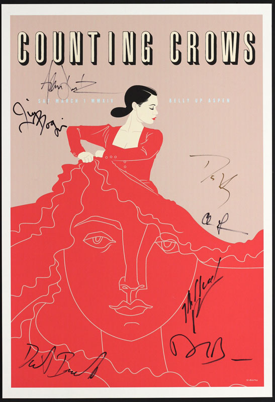 Scrojo Counting Crows Autographed Poster
