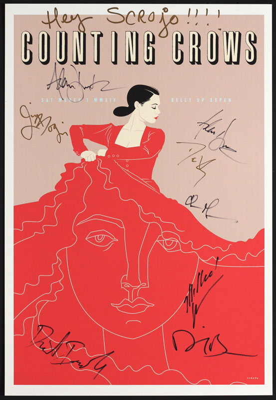 Scrojo Counting Crows Autographed Poster