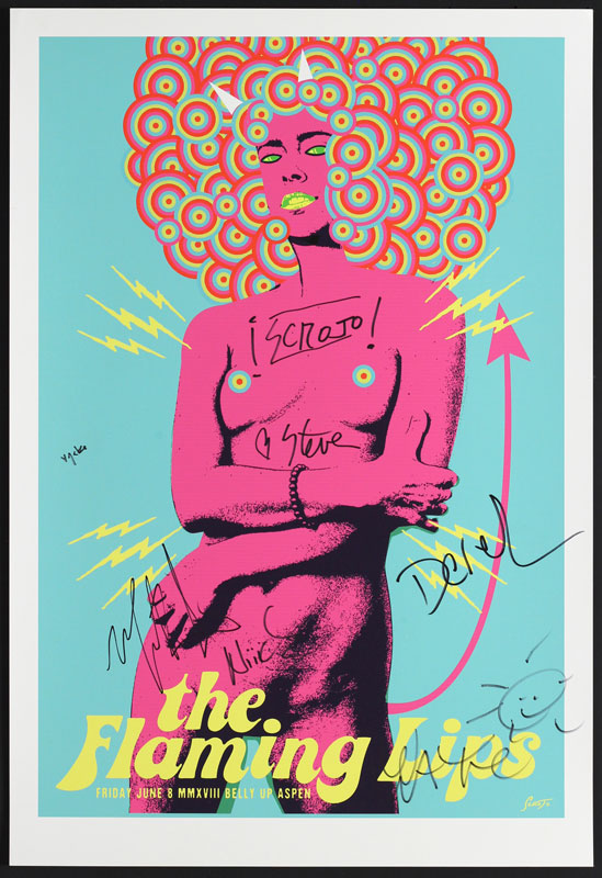 Scrojo The Flaming Lips Autographed Poster