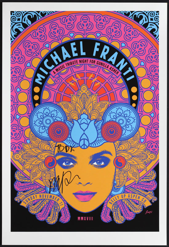 Scrojo Michael Franti Autographed Poster