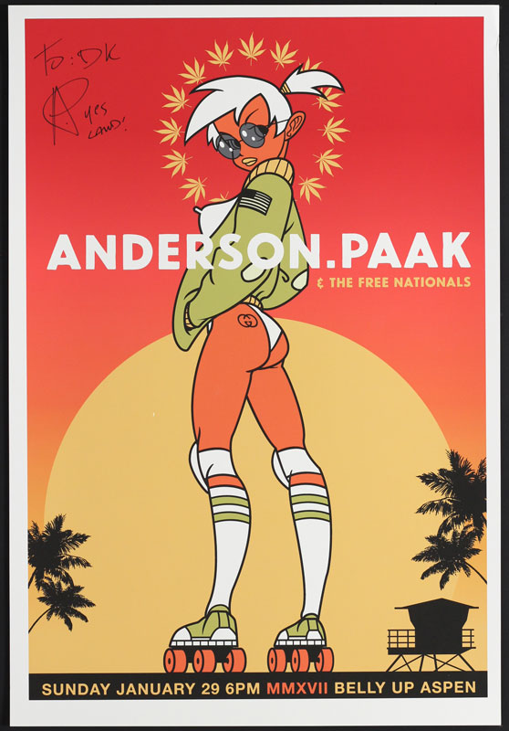 Scrojo Anderson .Paak and the Free Nationals Autographed Poster