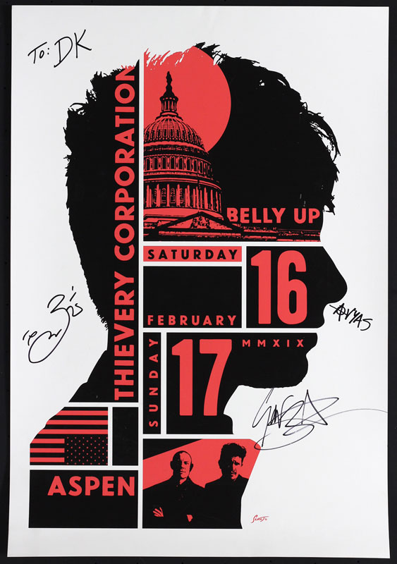 Scrojo Thievery Corporation Autographed Poster