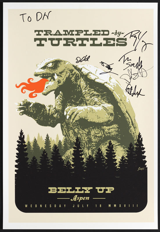 Scrojo Trampled by Turtles Autographed Poster