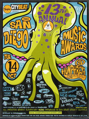 Scrojo San Diego Music Awards Poster