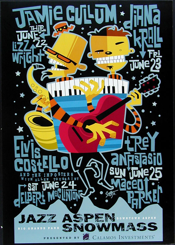 Scrojo Elvis Costello Jazz Aspen Snowmass Poster