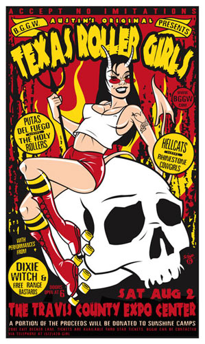 Scrojo Texas Roller Girls Poster