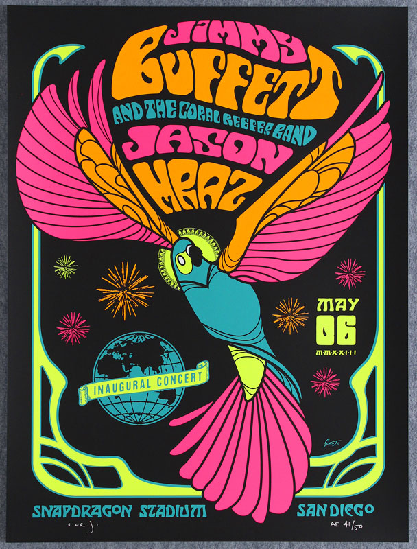Scrojo Jimmy Buffett and the Coral Reefer Band - Jason Mraz Poster