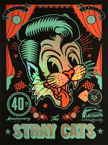 Scrojo The Stray Cats 40th Anniversary Poster