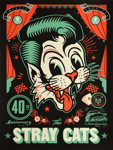 Scrojo The Stray Cats 40th Anniversary Poster