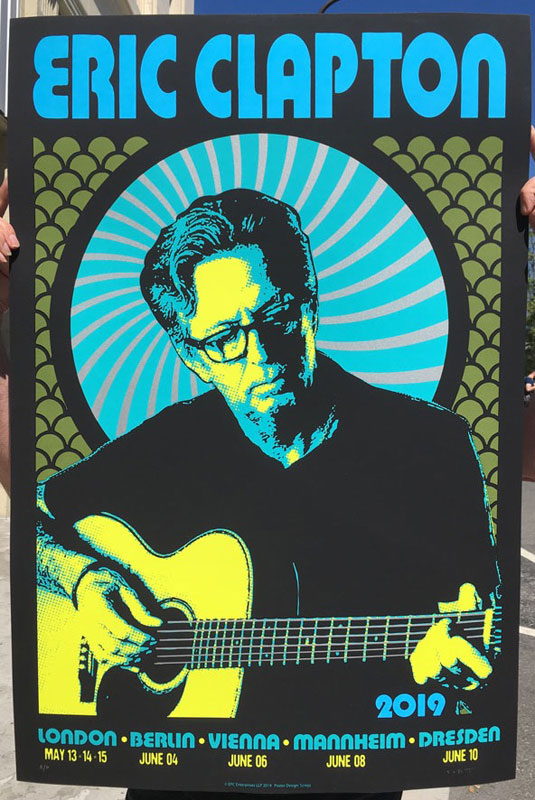 Scrojo Eric Clapton 2019 European Tour Poster