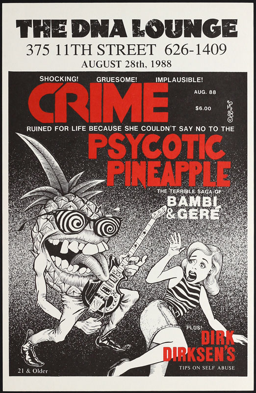 John Seabury Crime with Psycotic Pineapple (White Paper Version) Poster