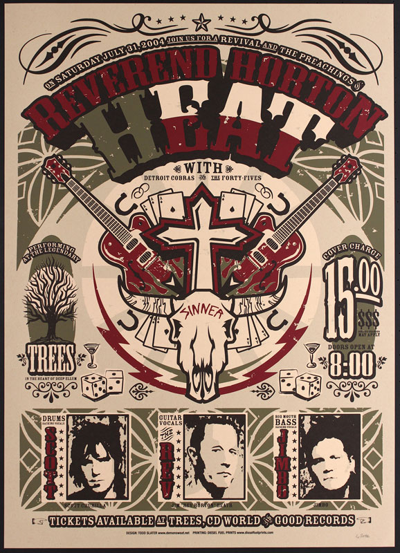 Todd Slater Reverend Horton Heat Poster