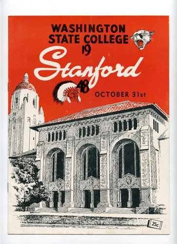 1953 Stanford vs Washington State College Football Program