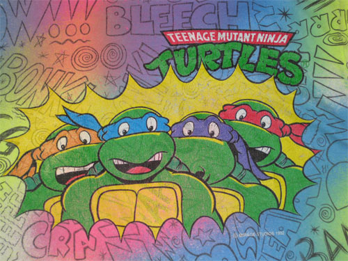 Teenage Mutant Ninja Turtles TMNT Allover Tie-Dye Original Vintage T-Shirt