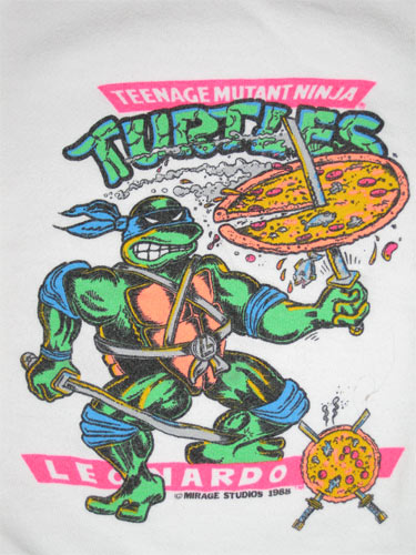 Teenage Mutant Ninja Turtles TMNT Leonardo Pizza Slice Original Vintage T-Shirt