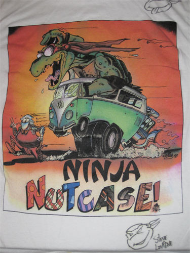 Teenage Mutant Ninja Turtles TMNT Ninja Nutcase! Steve Lavigne Signed Original Vintage T-Shirt
