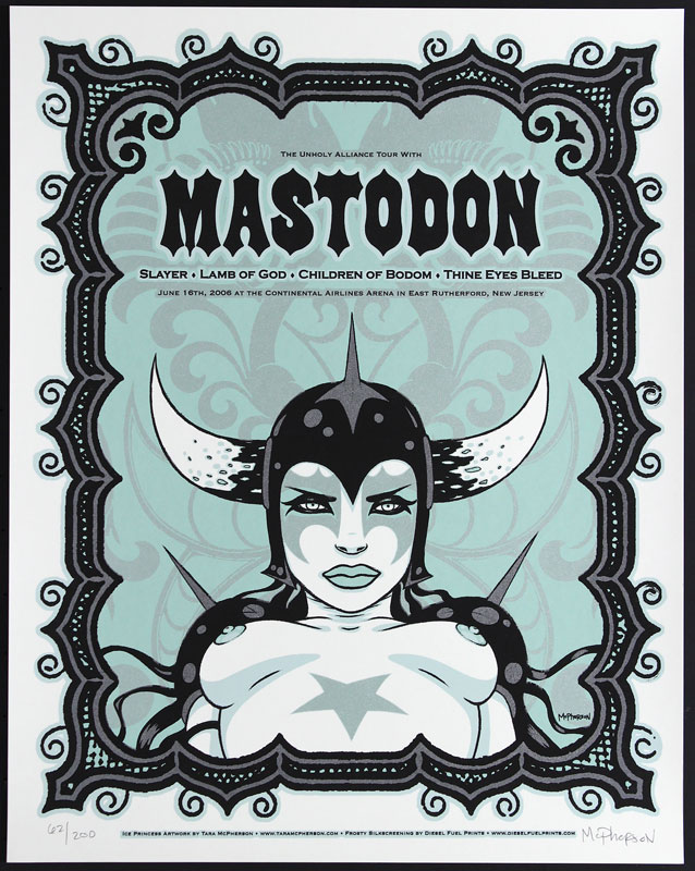 Tara McPherson Mastodon - Slayer - Lamb of God Poster