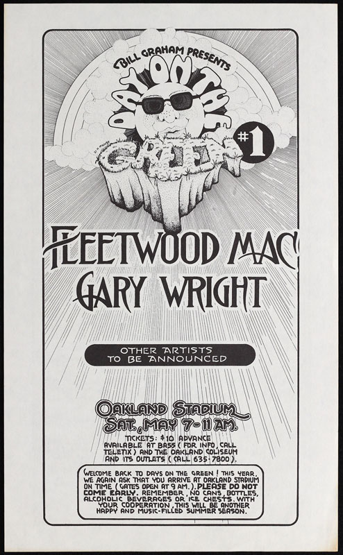 Randy Tuten Day on the Green #1 Fleetwood Mac Flyer / Handbill