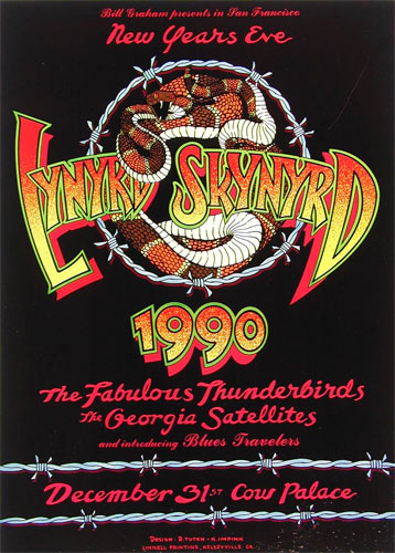 Randy Tuten Lynyrd Skynyrd New Years Eve 1990 Poster - signed