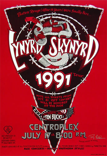 Randy Tuten Lynyrd Skynyrd Baton Rouge Poster - signed