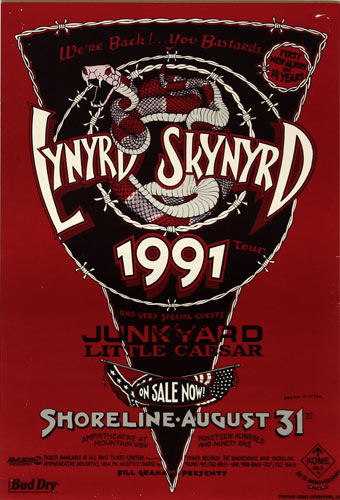 Randy Tuten Lynyrd Skynyrd 1991 Tour Poster