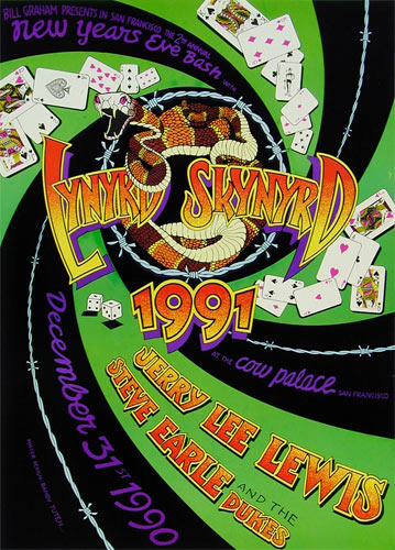 Randy Tuten Lynyrd Skynyrd New Years Eve 1991 Poster - signed