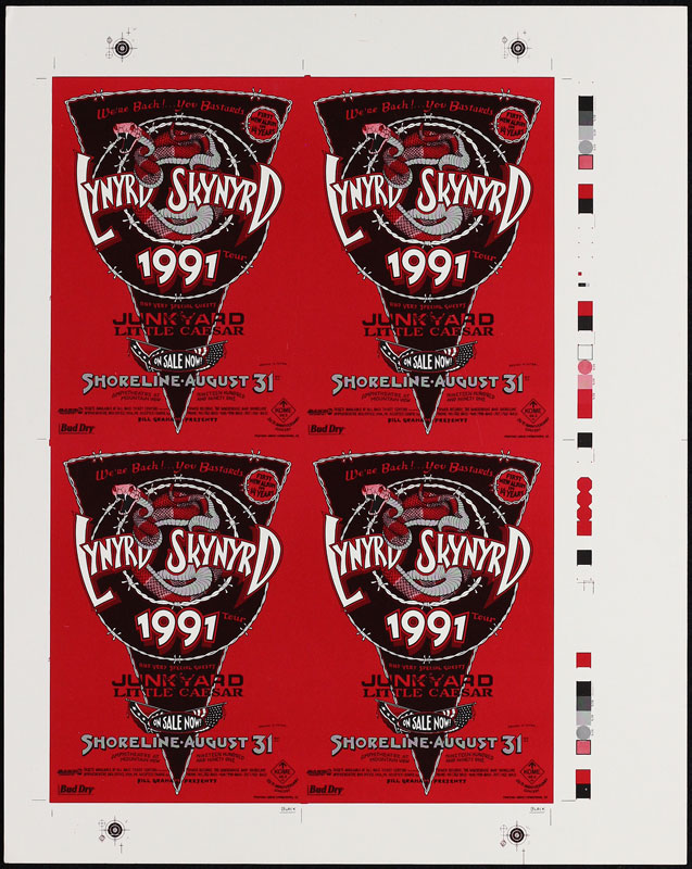 Randy Tuten Lynyrd Skynyrd Handbill Uncut Sheet