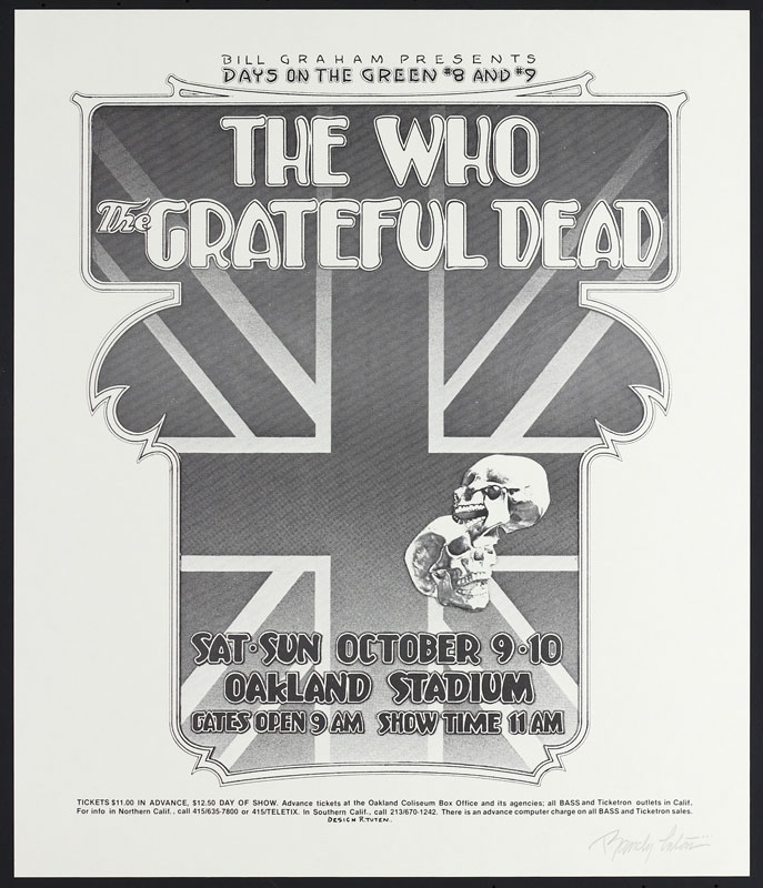 Randy Tuten Day On The Green 8 & 9 - Grateful Dead The Who Poster - signed