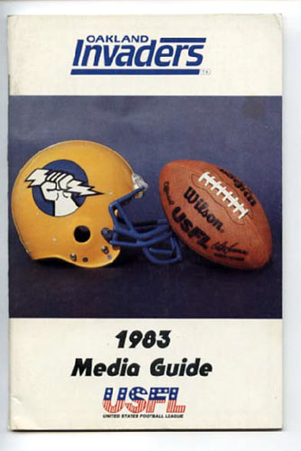 1983 Oakland Invaders Media Guide