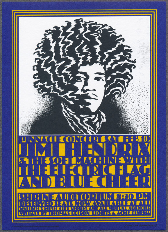 John Van Hamersveld Jimi Hendrix Shrine Poster - signed