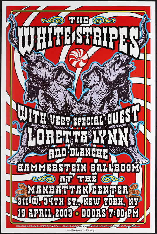 Dennis Loren White Stripes  Loretta Lynn Poster