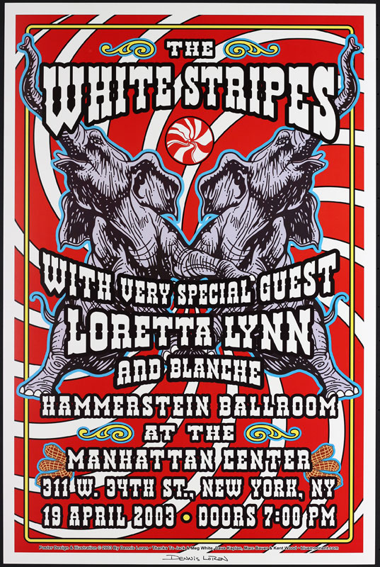 Dennis Loren White Stripes - Loretta Lynn Poster