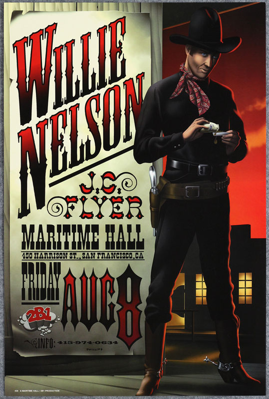 Jim Phillips Willie Nelson Concert  Poster