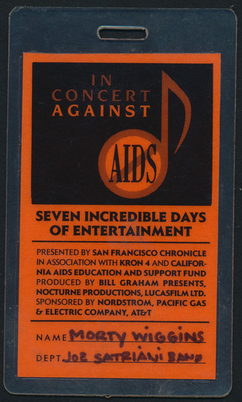 In Concert Against AIDS 1989 Performer Pass Laminate