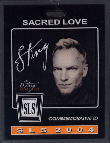 Sting Sacred Love 2004 Tour Laminate