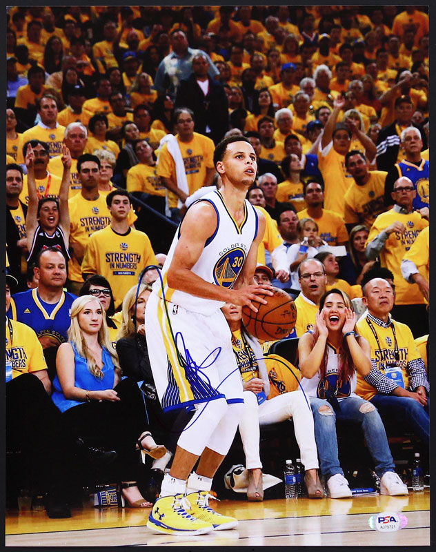 Stephen Curry Autographed Basketball Photo