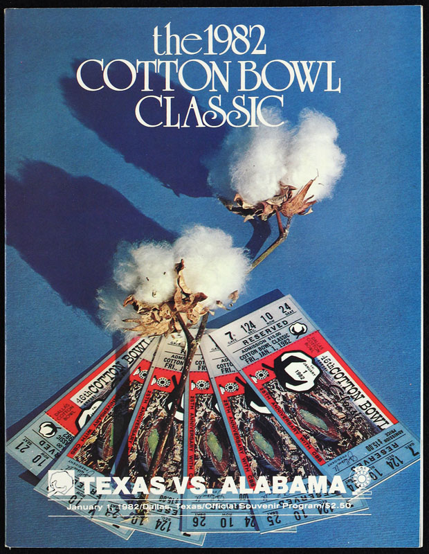 1982 46th Annual Cotton Bowl Classic Texas vs Alabama College Football Program