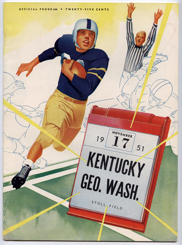 1951 Kentucky Vs George Washington College Football Program