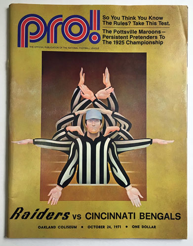 Oakland Raiders Cincinnati Bengals 1971 Pro Football Program