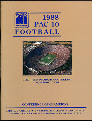1988 PAC-10 Football Guide College Football Program
