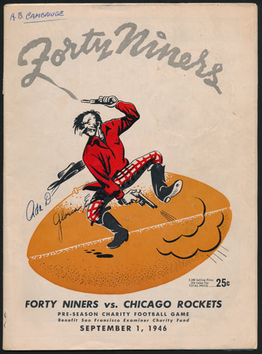 San Francisco 49ers v Chicago Rockets Pro Football Program