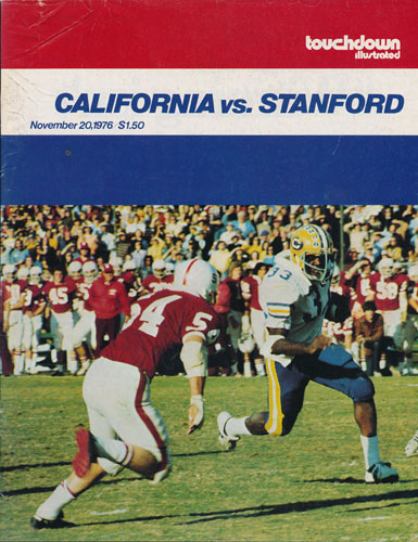 1976 Cal Bears vs Stanford Big Game College Football Program