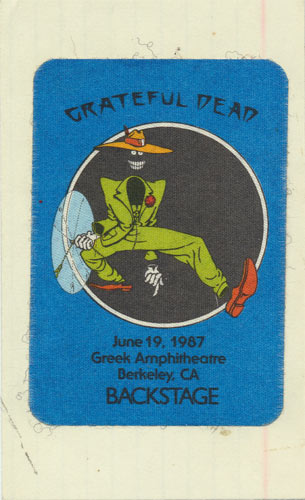 Grateful Dead 6/19/1987 Berkeley CA Backstage Pass