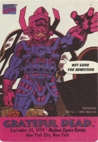 Grateful Dead 9/25/1995 Galactus Marvel Cancelled Show Backstage Pass