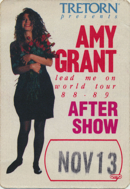 Amy Grant Lead Me On 1988-1989 Tour After Show Backstage Pass